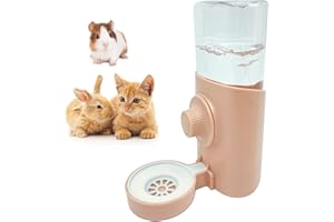 RMNHPTK Rabbit Water Bottle, Small Animals Hanging Water Dispenser Automatic Drinking Feeder Pet Cage Water Fountain for Bunny Cat Guinea Pig Ferret Chinchilla (Pink, 21oz)