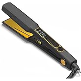 Thirtek Professional Hair Straightener,1.5 inch Ceramic & Titanium Flat Iron,15 Adjustable Temperature Levels,LCD Display, 25s Quick Heat Up,Styling Tools for Thick Hair,Dual Voltage,Black&Gold