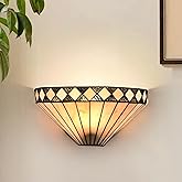 DEYNITE Tiffany Wall Sconces Stained Glass Antique Vintage Mission Style Wall Light for Living Room Bedroom Bathroom Hallway 