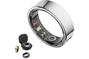 WEYRINICE Smart Ring Health Tracker, Smart Rings for Men & Women, No Subscription Required, Long-Lasting Battery Sleep Ring, Fitness & Sleep Monitor Compatible with iOS & Android (Silver, 8)