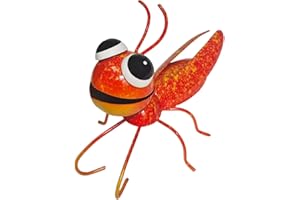 FKKsparkler Metal Grasshopper Garden Decor Outdoor Wall Art Decor Colorful Outdoor Sculpture Yard Art Patio Entryways Unique Home Accent-Orange