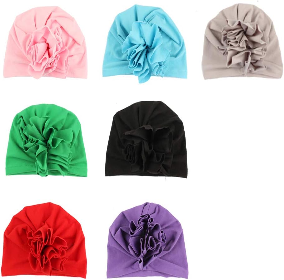 Baby Headbands Set,Flower Adorable Cap,Newborn Elastic stretch HeadWrap/7 Lucky Colors