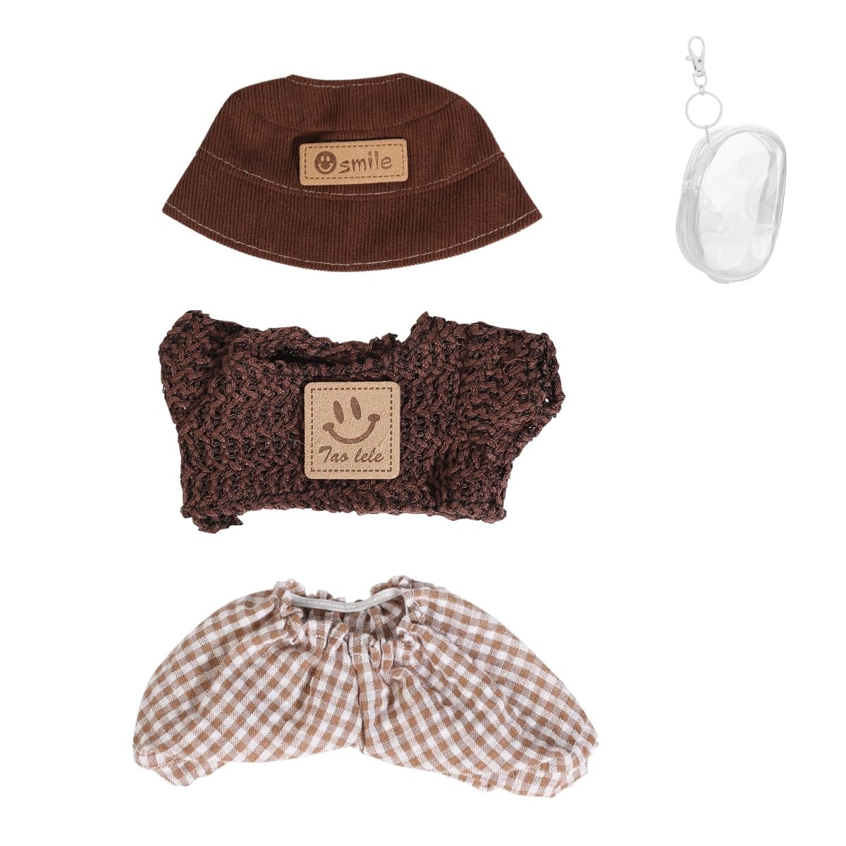 Clothes Set for 17cm Doll, Hat Suit Ornaments Accessories Set for Any 17cm/6.7inch Doll[With Clothes Storage Bag] (NO.21) — image 1