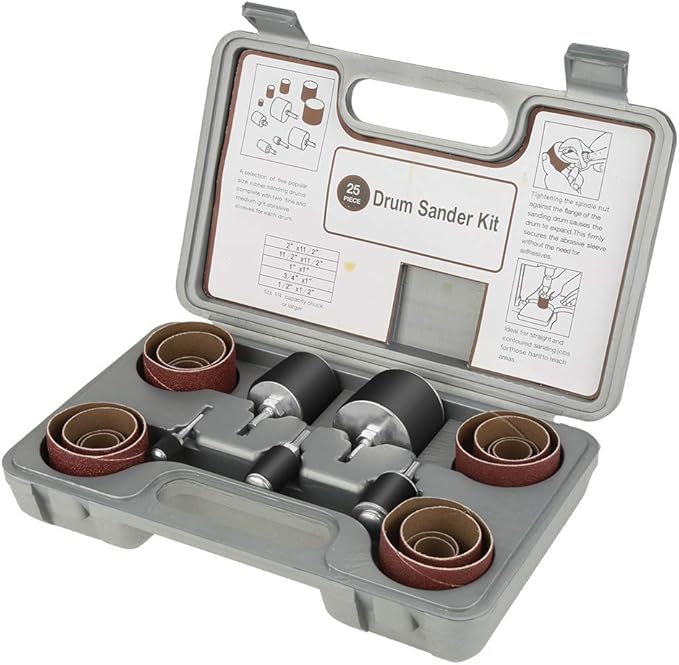 Drum Sander Kit,25 Pcs pindle Sanding Drum Sander Tool Set