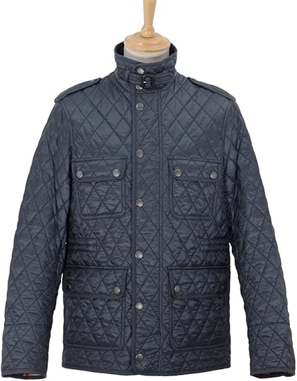 Amazon バーバリー Burberry Brit メンズ キルティングジャケット ネイビー Russell L Aboyg サイズl Navy 並行輸入品 コート ジャケット 通販