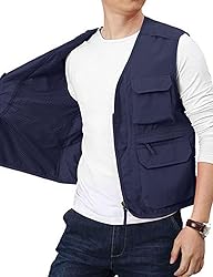 Flygo Men's Utility Cargo Vest Outdoor Summer Work