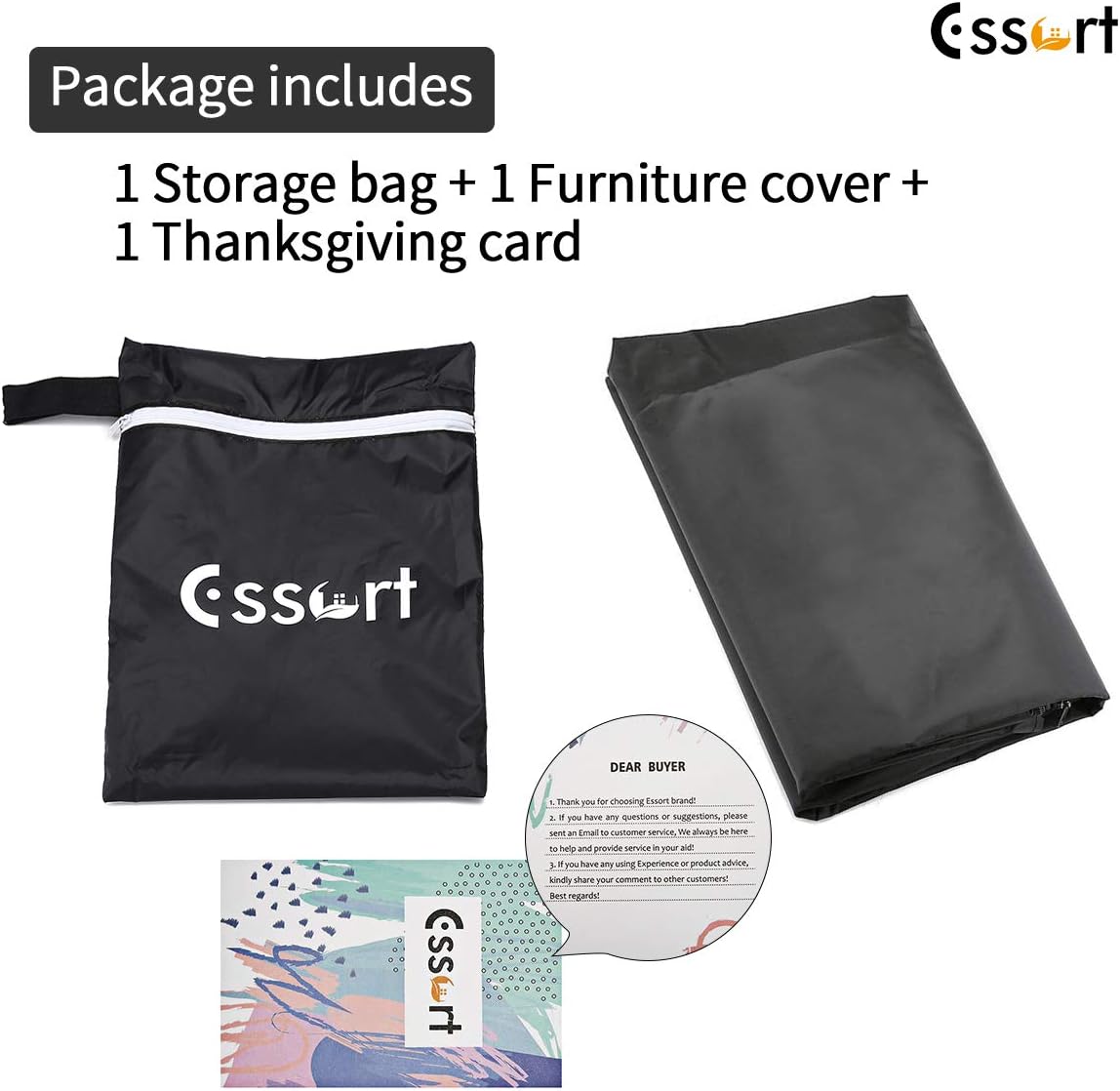 ESSORT Patio Furniture Covers, Extra Large Outdoor Furniture Set Covers Waterproof, Rain Snow Dust Wind-Proof, Anti-UV, Fits for 12 Seats (124"x63"x29" 210D) : Garden & Outdoor