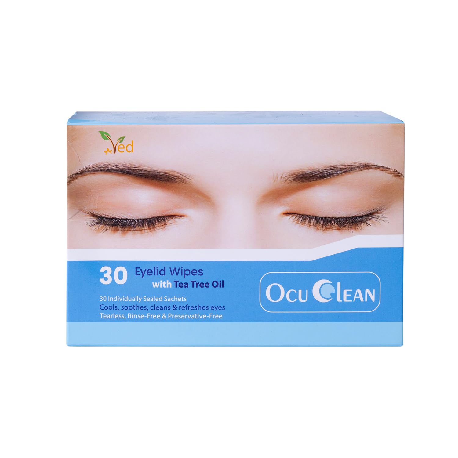 Ved Eyelid & Lash Wipes for Periocular Treatment in Adults and Children. Safe & Naturally Remove debris For Lashes and Eyelids, Pack of 30 Pre-moistened Sterile Wipes (Pack Of Three (90 Count))