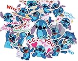 Cartoon Lilo & Stitch Themed Set of 22 Assorted Mini Stickers Decal Set