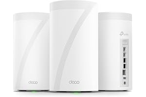 TP-Link Deco BE85 (3-Pack) BE22000 Tri-Band WiFi 7 Mesh System – Up to 22 Gbps, 2× 10G + 2× 2.5G Ports, AI-Driven Mesh, 8× Hi
