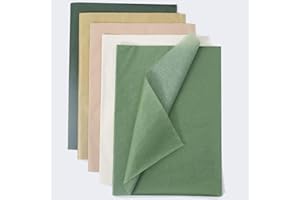 TINYFUTURE 100 Sheet Green & Gold Tissue Paper Recyclable Green Wrapping Paper 14"x20"for Wedding Mother's Day Birthday DIY Art Craft Party Favor Decoration Celebration Gift