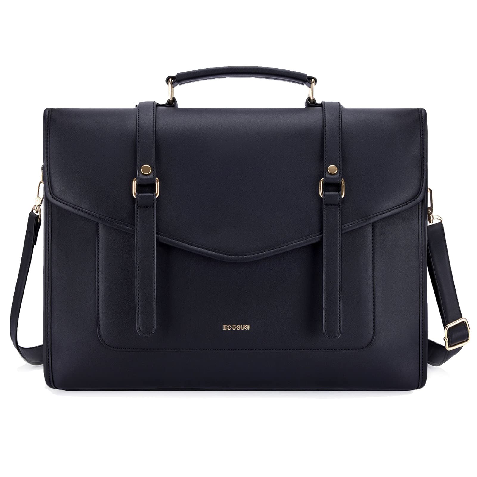 Photo 1 of ECOSUSI Laptop Bag for Women 15.6 inch PU Leather Briefcase Large Computer Satchel Bag Professional Work Messenger Bag