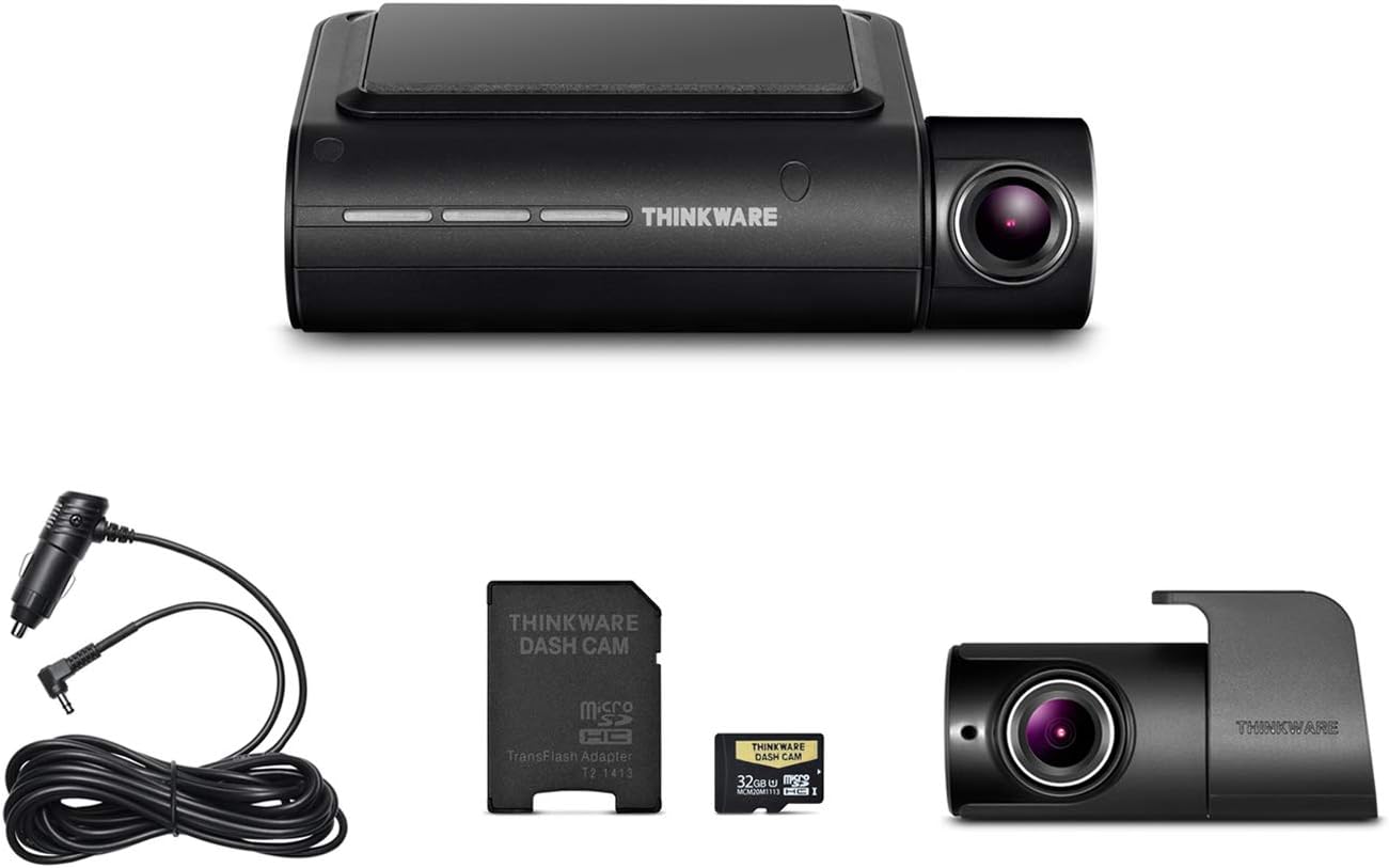 THINKWARE F800PRO Dual Dash Cam Front and Rear 1080P FHD Sony STARVIS Night Vision, 32GB,WiFi, GPS, Cigarette Power Cable Included, Loop Recording, Optional Parking Mode