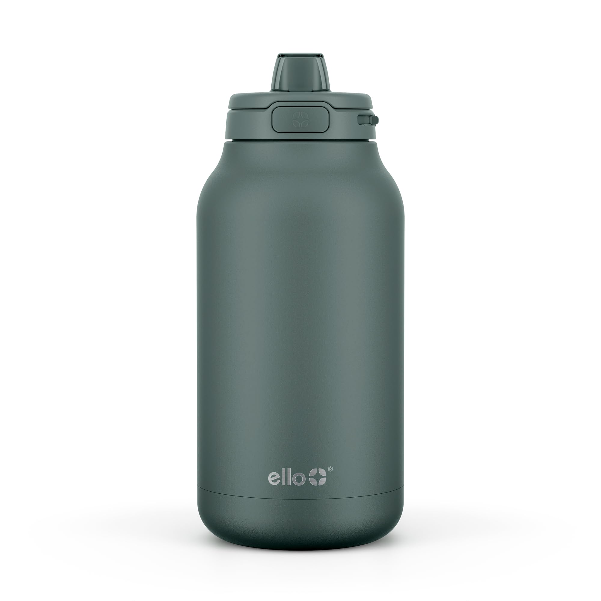 Ello Hydra 64oz Half Gallon Vacuum Insulated Stainless Steel Jug with Locking, Leak-Proof Lid and Soft Silicone Straw, Metal Reusable Water Bottle, Keeps Cold All Day, Olive Tree Image