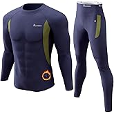 romision Thermal Underwear for Men Long Johns Fleece Lined Hunting Gear Bottom Top Set Base Layer for Cold Weather Gift