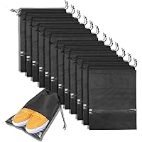 BUYGOO 12PCS Travel Shoe Bags Waterproof Non-Woven Storage With Rope for Men and Women Large Shoes Pouch Packing…