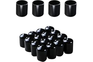 Aopin Rubber Round End Cap Cover 0.67 Inch (17mm) Screw Thread Protectors PVC Flexible Tubing Pipe Protective Bolt Screw Thread Protector Safety Cover | for Pipe Post Tubing Rod Cover 20 Pcs (Black)