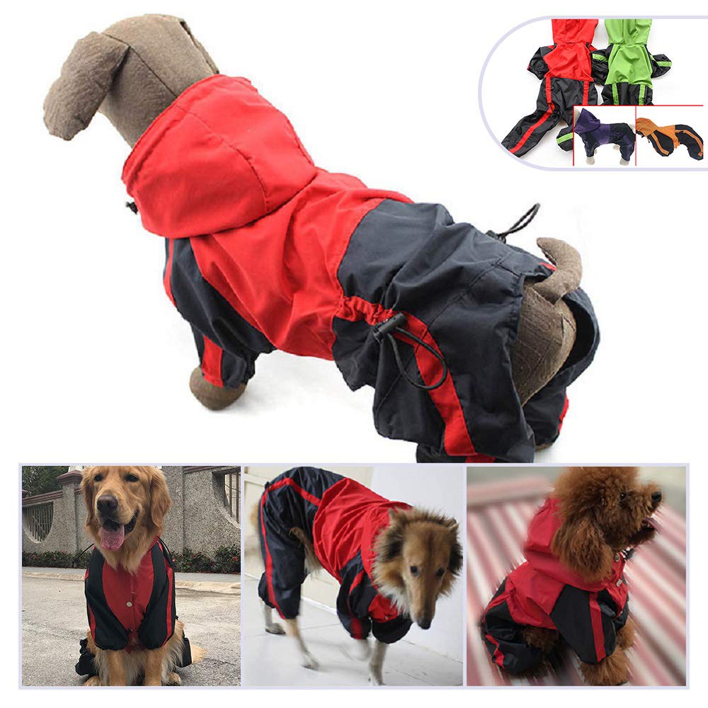 lovelonglong Dog Hooded Raincoat, Small Dog Rain Jacket Poncho