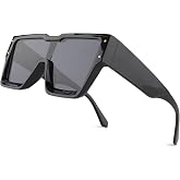 KENBO Oversized Square Sunglasses for Women Men One Piece Lens | Big Cool Black Shades UV400 Protection Designer Sun Glasses Super Sturdy