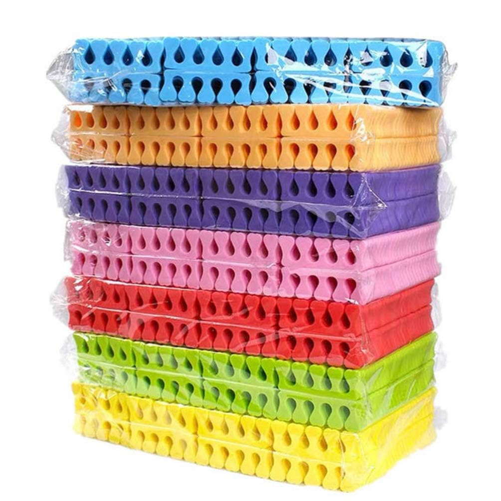 HEALLILY 100 Pairs Toe Separators Pedicure Disposable Sponge Toe Spacers Toenail Dividers Toe Stretchers for Nail Polish Application Green