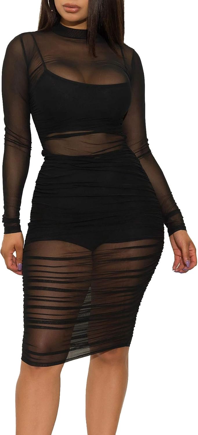 sheer club dresses