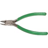 Xcelite MS543JV Relieved Tapered Head Cutter, Diagonal, Flush Jaw, 4" Length, 15/32" Jaw length, Green Cushion Grip, Carded