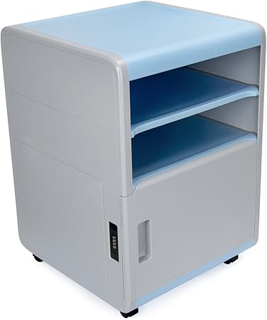 Evertop Coded Lock Rolling Storage Cabinet Storage Unit Cupboard Abs Plastic Filing Cabinet With Wheels Home Studies Bedroom Office Furniture Desktop Extension Blue Amazon Co Uk Kitchen Home