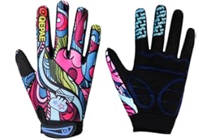 Anti-Slip Full Finger Kids Cycling Gloves for Unisex Boys and Girls Youth - Mountain Biking Riding Gym Exercise Gloves