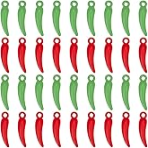 SUNNYCLUE 1 Box 2 Colors 60Pcs Red Chili Charms Green Pepper Charms Bulk Small Enamel Alloy Lifelike Food Spicy Vegetable Charms for Jewelry Making Charms Crafts Necklaces Bracelets Diy Supplies Women