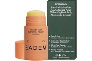 EADEM Smooth Slate Ingrown Hair Roller Serum, Targets Bumps Trapped Hairs, Faded Topicals for Scarring and Dark Spots, AHAs and Tyrosinase, Slows Ingrown Hair Regrowth