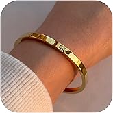 MARYLAX Gold Bangle Bracelets for Women, Trendy Dainty 14K Gold Plated Oval Bangles Bracelet for Women, Stackable Friendship Bracelets Love Bangle Christmas Birthday Gifts