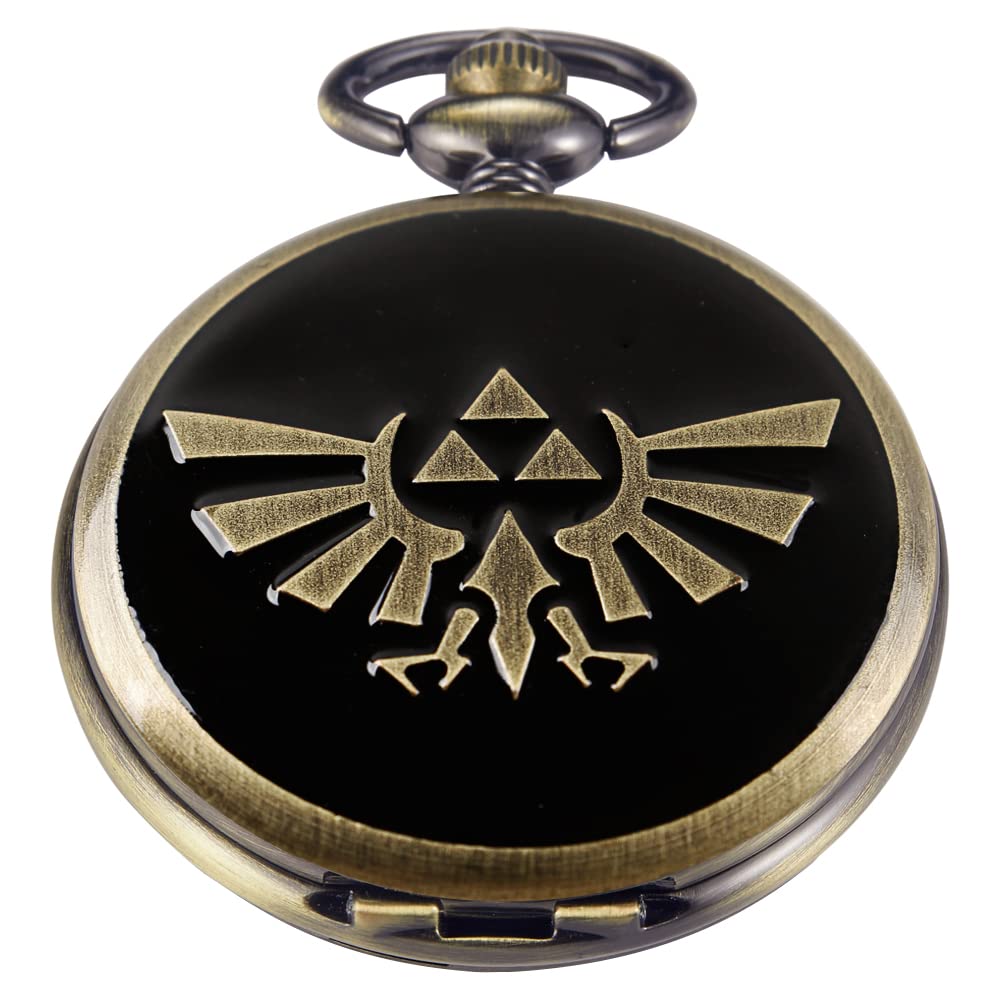 Tiong Men's Pocket Watches Gift, Vintage Fashion Quartz Pocket Watch,with Spread Wings Pattern Design FOB Watch