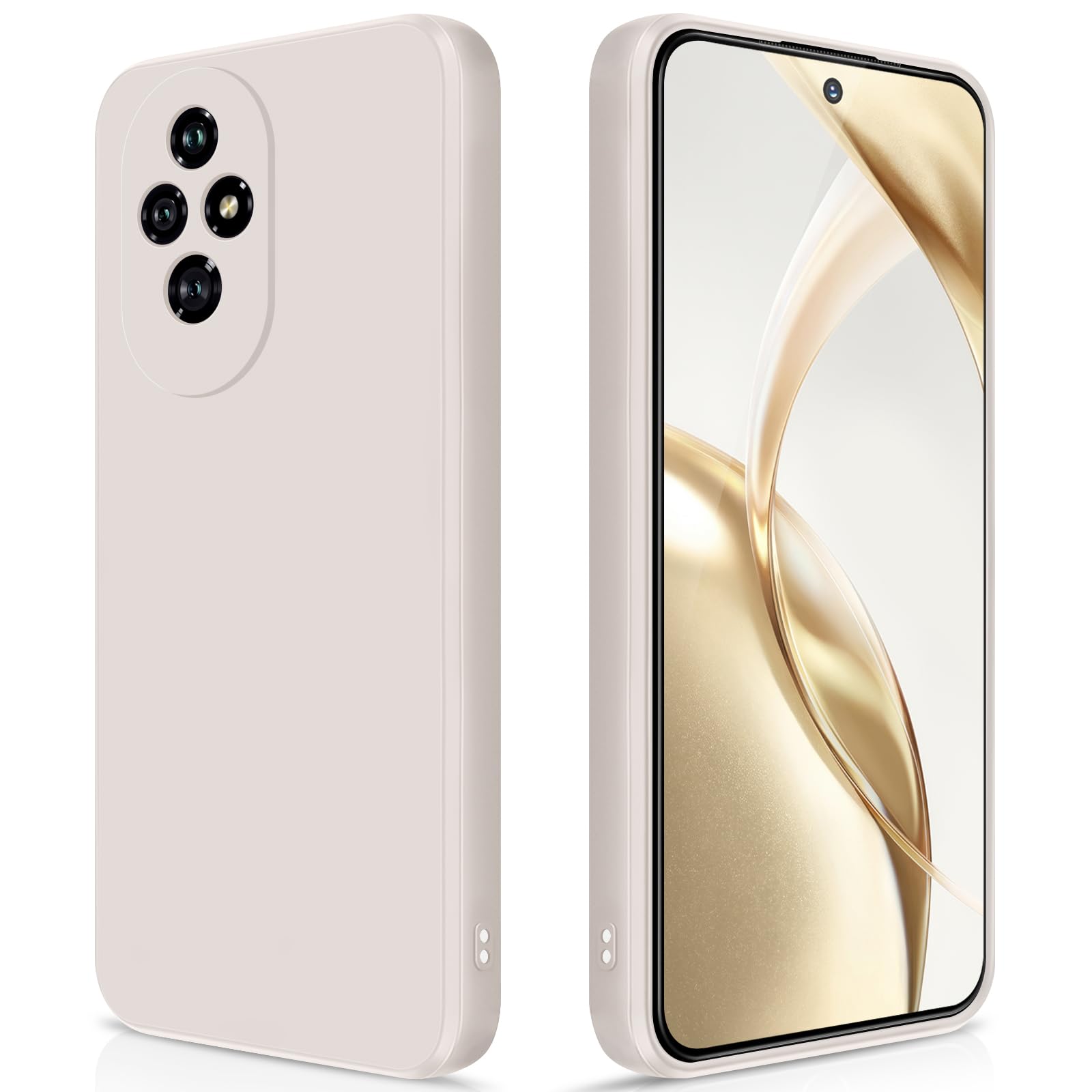 GiiYoon Case Compatible with Honor 200, Silky-Soft Touch Full-Body Protective Phone Silicone Case, Shockproof Cover with Microfiber Lining, off white — image 1