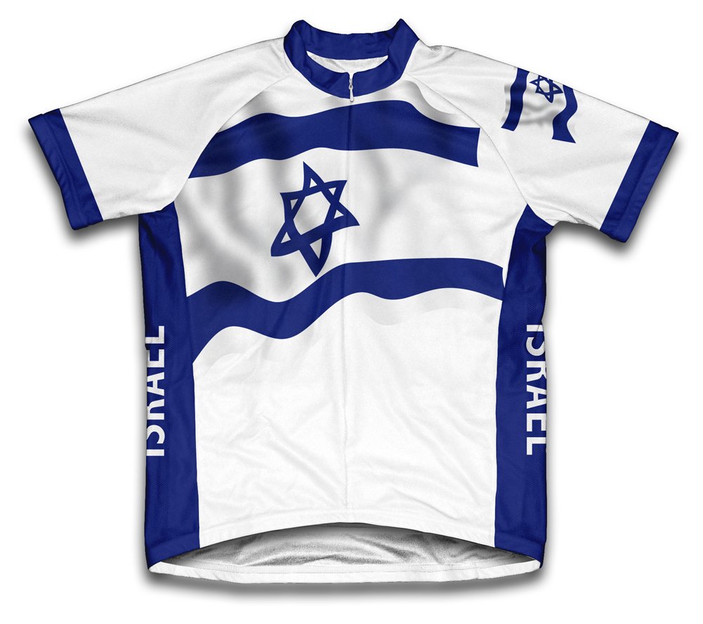 ScudoPro Israel Flag Short Sleeve Cycling Jersey for Men