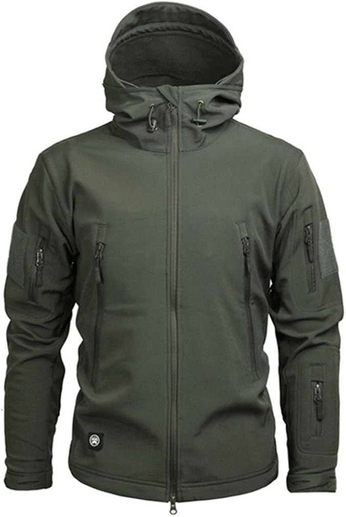 ParkGorman Solid color Tactical Men Sharkskin Softshell Autumn Winter Outerwear, Military Clothing Jacket US Army Jacket Coat