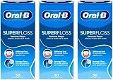 Oral-B Super Floss Pack of 3 50 Strands Each 150 Total Pre-Cut Dental Flossers