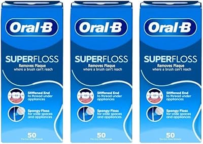 Oral-B Super Floss Pack of 3 50 Strands Each 150 Total Pre-Cut Dental Flossers