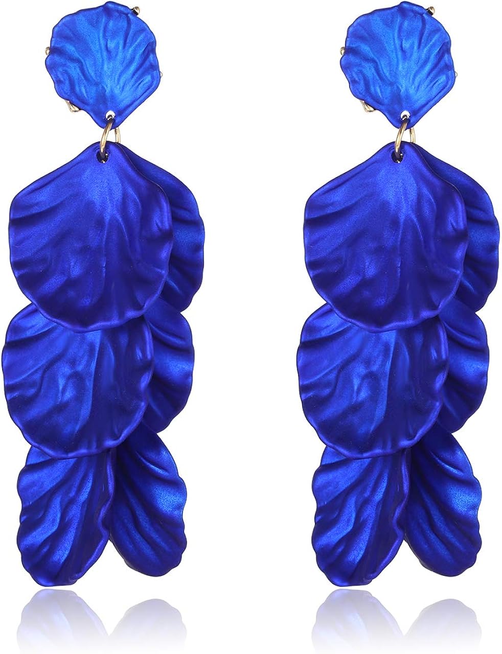 Flower Petals Earrings for Women Bohemian Resin Petals Cluster Dangle