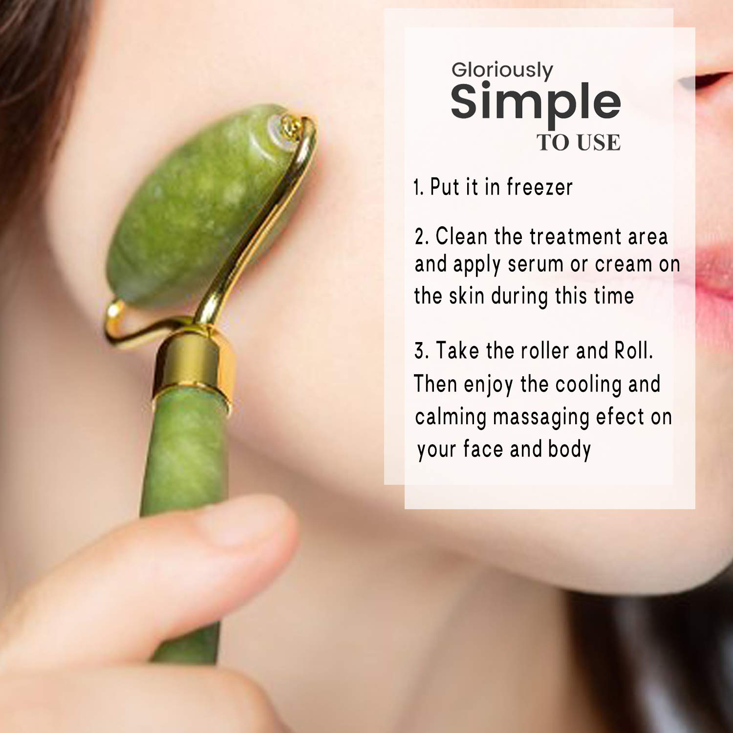 Natural Jade Roller And Gua Sha Set - Cosmetic Beauty Instrument Relieve Wrinkles Aging, Dark Circles And Muscle Relaxing - Massager For Face, Eyes, Neck, Body - Durable, Noiseless Design: Beauty