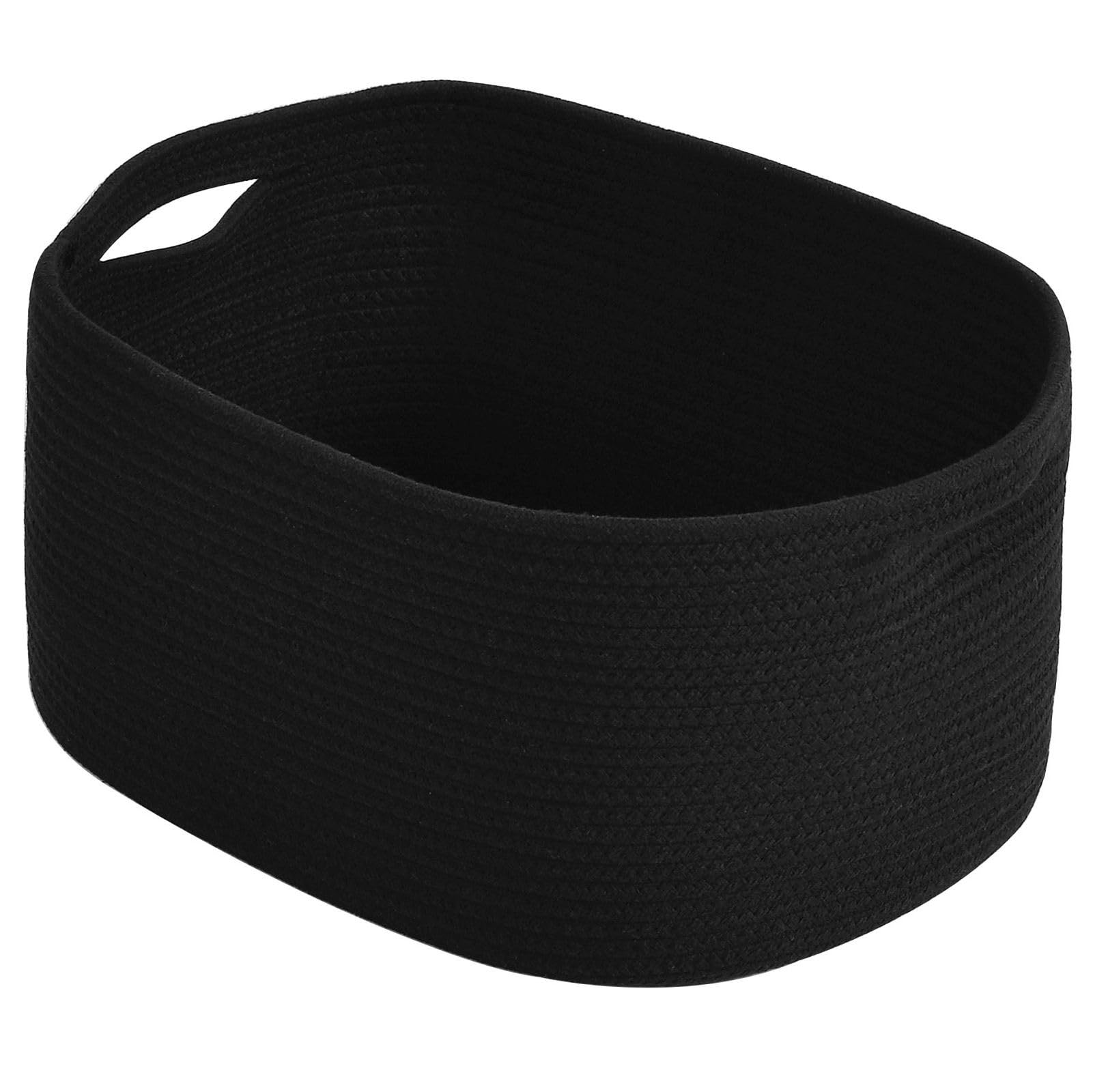 Photo 1 of ECDYQXVU Cotton Rope Storage Basket, 15x10x9 Inches, Woven Basket for Shelves, Clothes, Toys, Towels, Books, and Laundry, Durable and Stylish, Black (1 Pack)