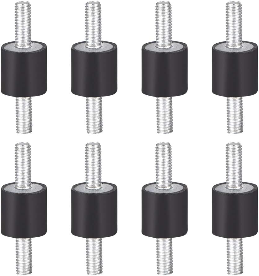 sourcing map 8 x 8mm Rubber Mounts,Vibration Isolators,Shock Absorber with M3 x 8mm Studs 8pcs