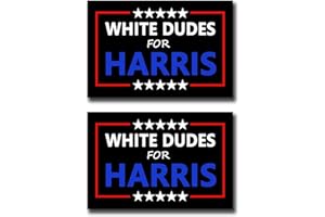 HMAQILU 2 Pack White Dudes for Kamala Harris Car Magnet Auto Truck Fridge Magnetic Decal Bumper Magnet