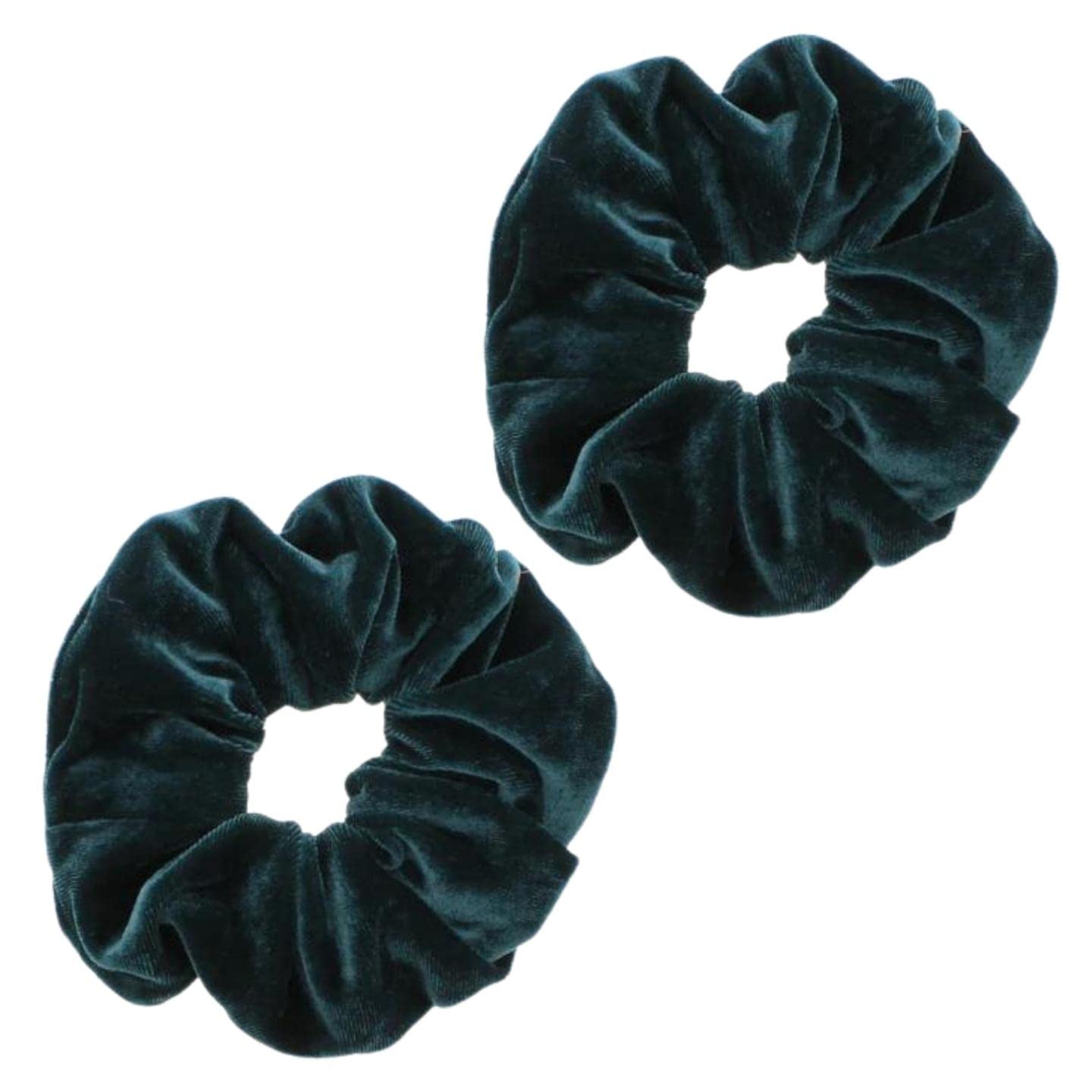 Topkids Accessories - Luxury Velvet Scrunchie Scrunchies Elastic Hair Band Ponytail Holders Hair Scrunchie Hair Bobbles Hair Accessories for Women, Ladies, Girls - Pack of 2 (Dark Teal) — image 1