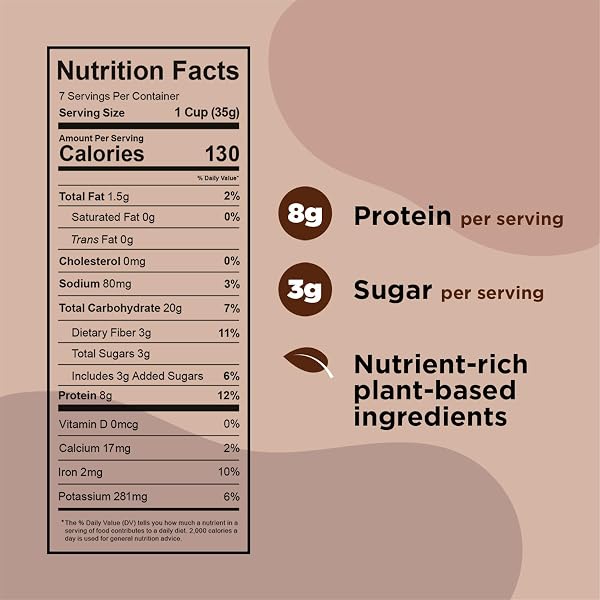 PLANT-BASED AND VEGAN BREAKFAST CEREAL BY THREE WISHES – COCOA, 1 PACK – MORE PROTEIN AND LESS SUGAR SNACK – GLUTEN-FREE, GRAIN-FREE – NON-GMO