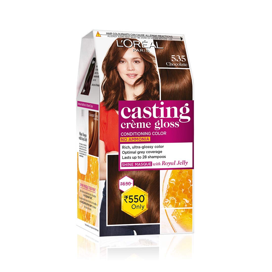 Buy L'Oreal Paris Casting Creme Gloss Hair Color, Chocolate 535, 87.5g