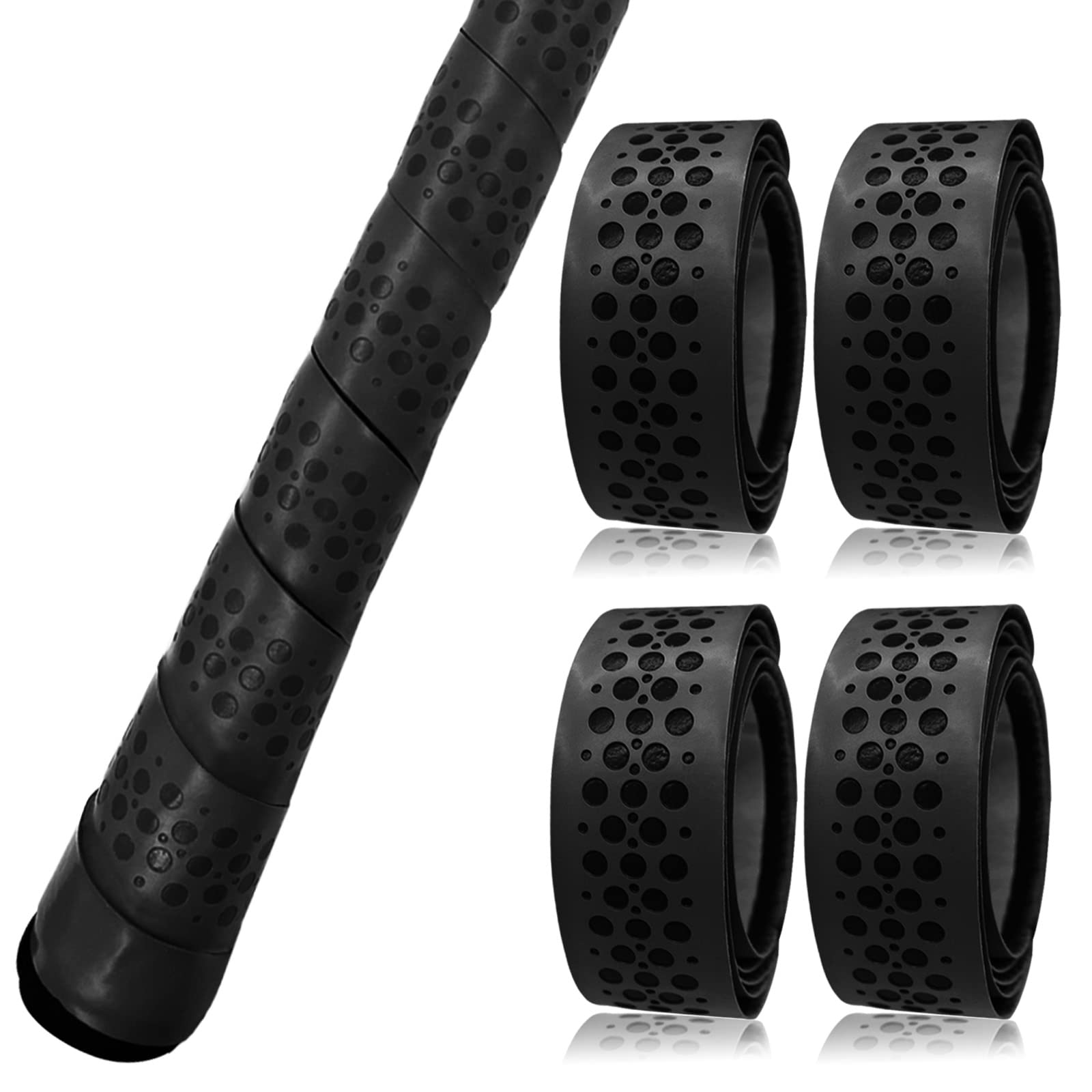 Golf Grip Wrapping Tapes Straps Club Grips Solution Wraps Value 4 Pack, Golf Regripping Solution Tacky Convenient for Golf Club Grips Outdoor Sport Gifts (Black)