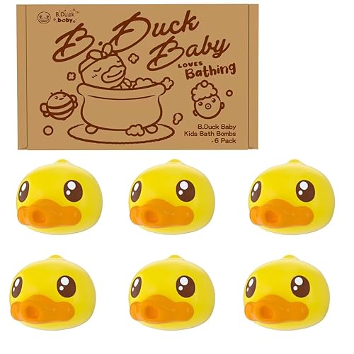 PURITY BABE Bath Bombs for Kids Gift Set 6 Pack, B.Duck Cute Bubble Animal Bath Bomb for Toddler, Large Lush Bathbombs Kit for Women Relaxing Spa Day Easter Birthday Halloween Christmas