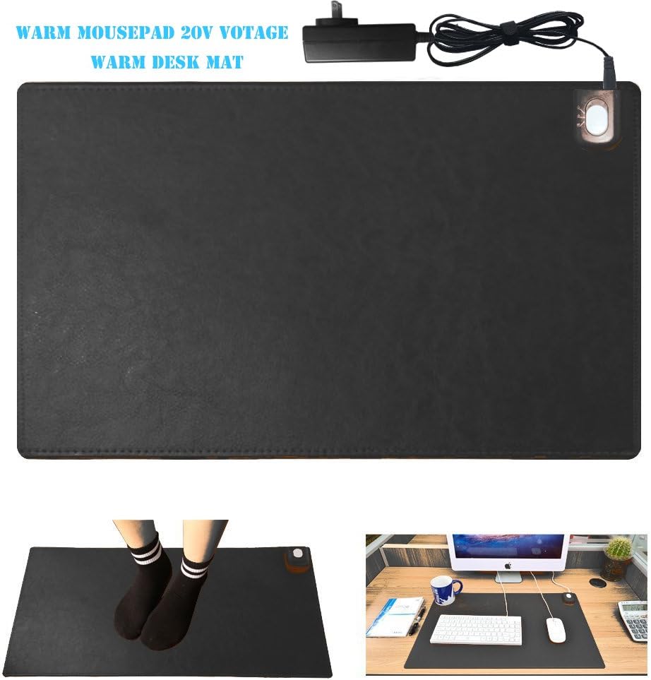 Warm Desk Pad,kupx 20v Safe Voltage Automatic Control Warm Official Big Mouse Pad Game Mouse Pad Extended Edition Pu Gaming Mouse Mat Functional,foot Warmer Pad Warm Desk Pad 23.6
