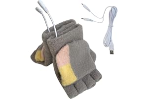 Women's & Men's USB Heated Gloves Mitten Full & Half Fingerless Winter Hands Warmer Laptop Gloves