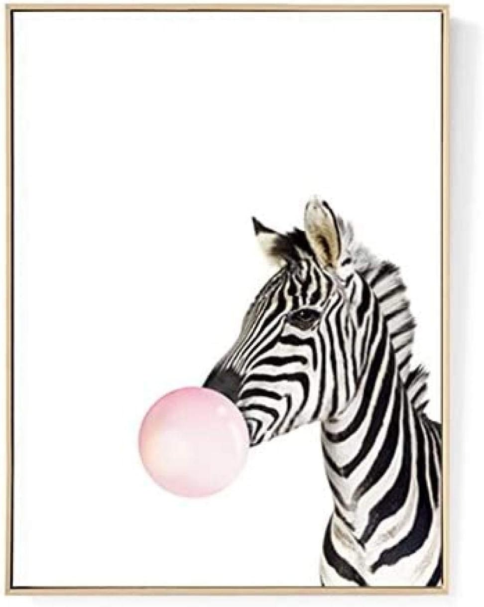 Amazon Co Jp Mkan キャンバスポスタープリント ノルディックカワイイ動物ゼブラ絵 壁の写真家の装飾絵画非フレーム40 60 Cm ホーム キッチン